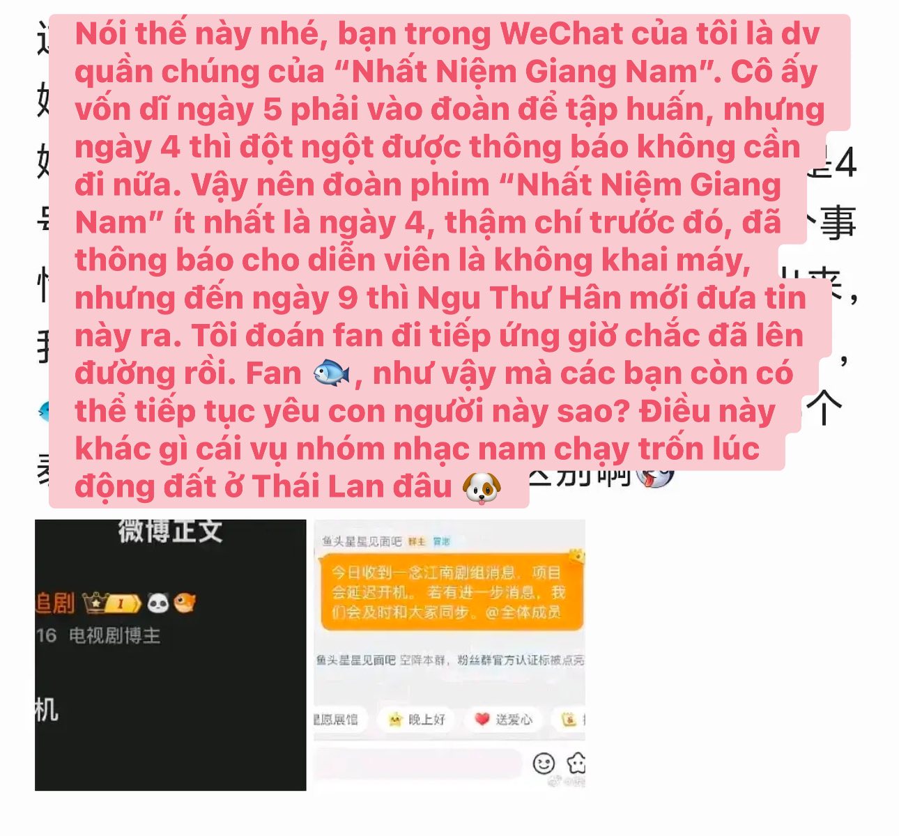Lịch khai máy 'Nhất Niệm Giang Nam' bị hoãn, fan bức xúc 4 545365085 1167392625447042 2902960317849947971 n