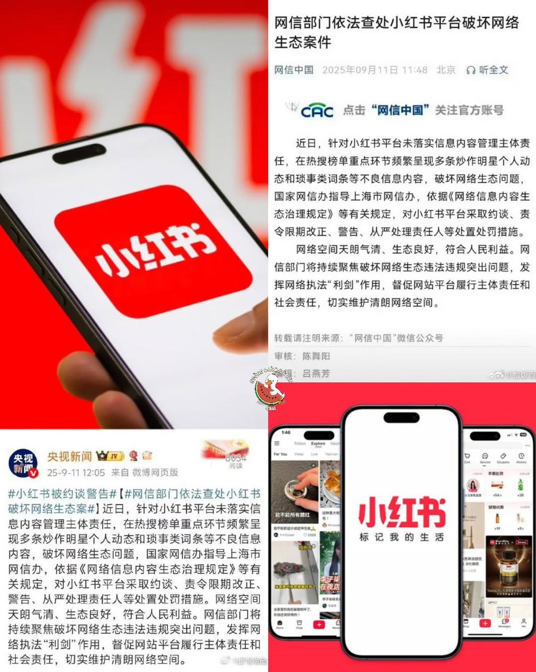 Cục Quản lý Không gian mạng xử phạt nền tảng Tiểu Hồng Thư 2 545628231 758633986875840 4733585750806475501 n