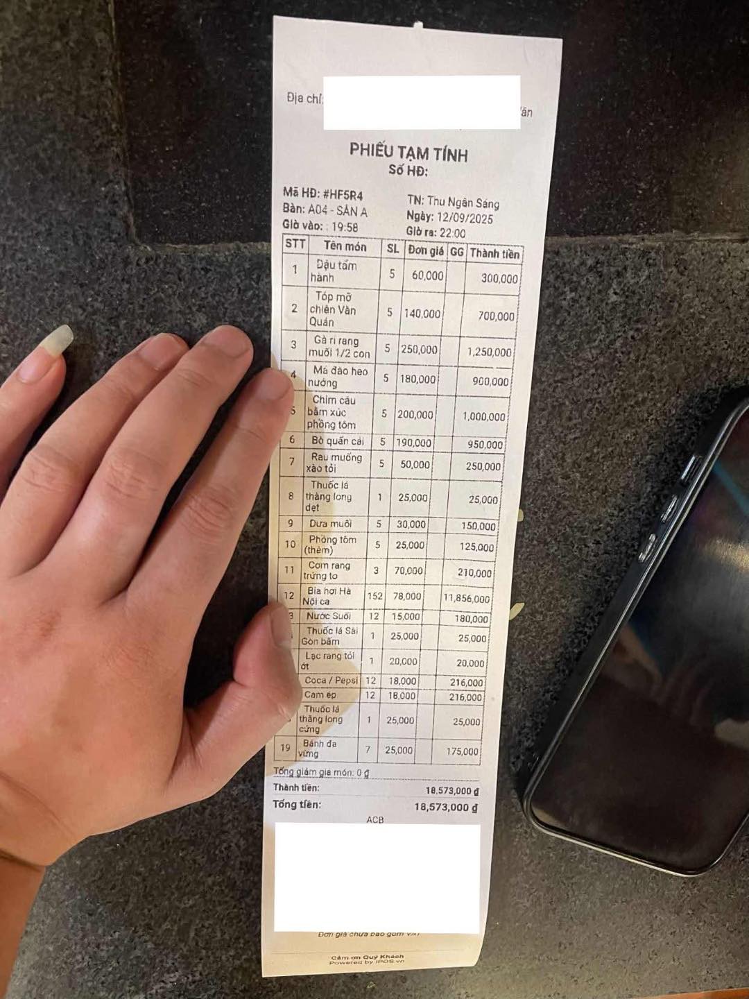 Khách hàng choáng với hóa đơn 18 triệu, nhà hàng lên tiếng 2 549299433 1129708799260315 6799042372003780402 n