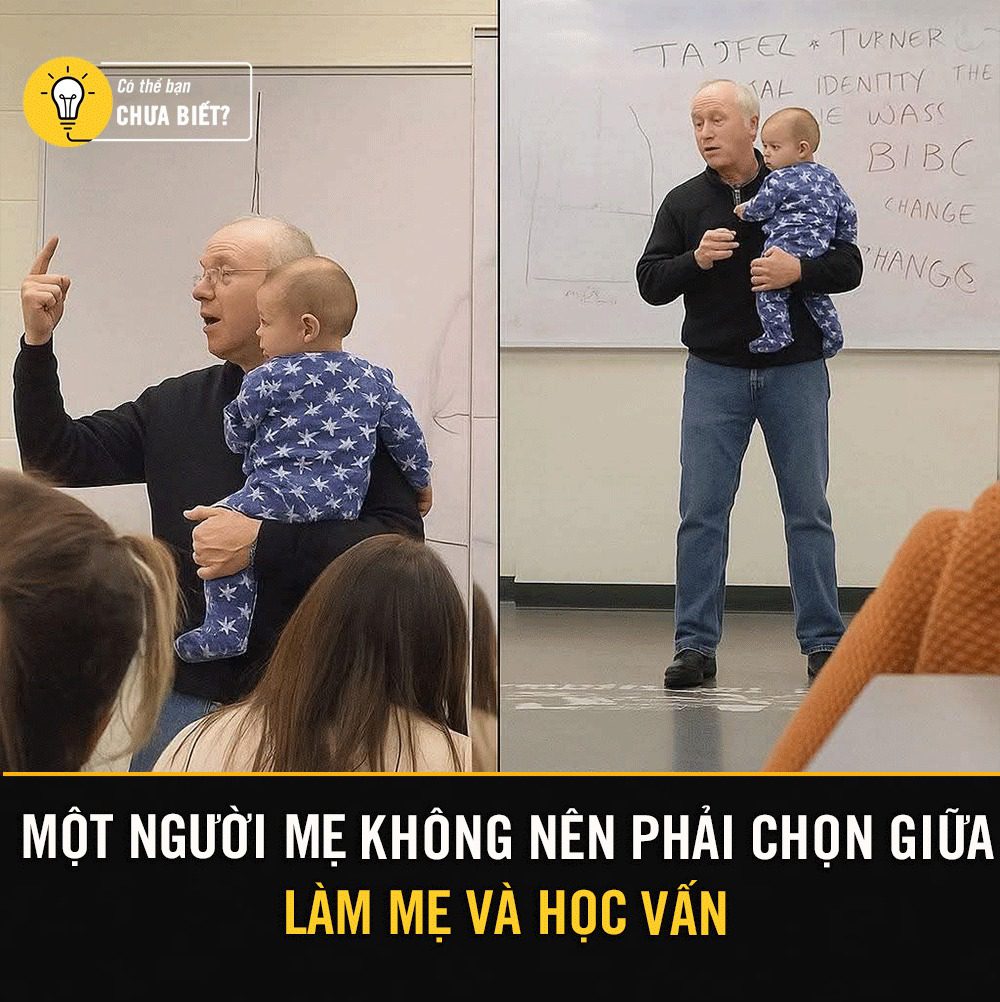 Giáo sư bế bé trong giờ học: Hình ảnh đẹp về mẹ và giáo dục 2 549487141 1363056918822533 2505792084614478116 n