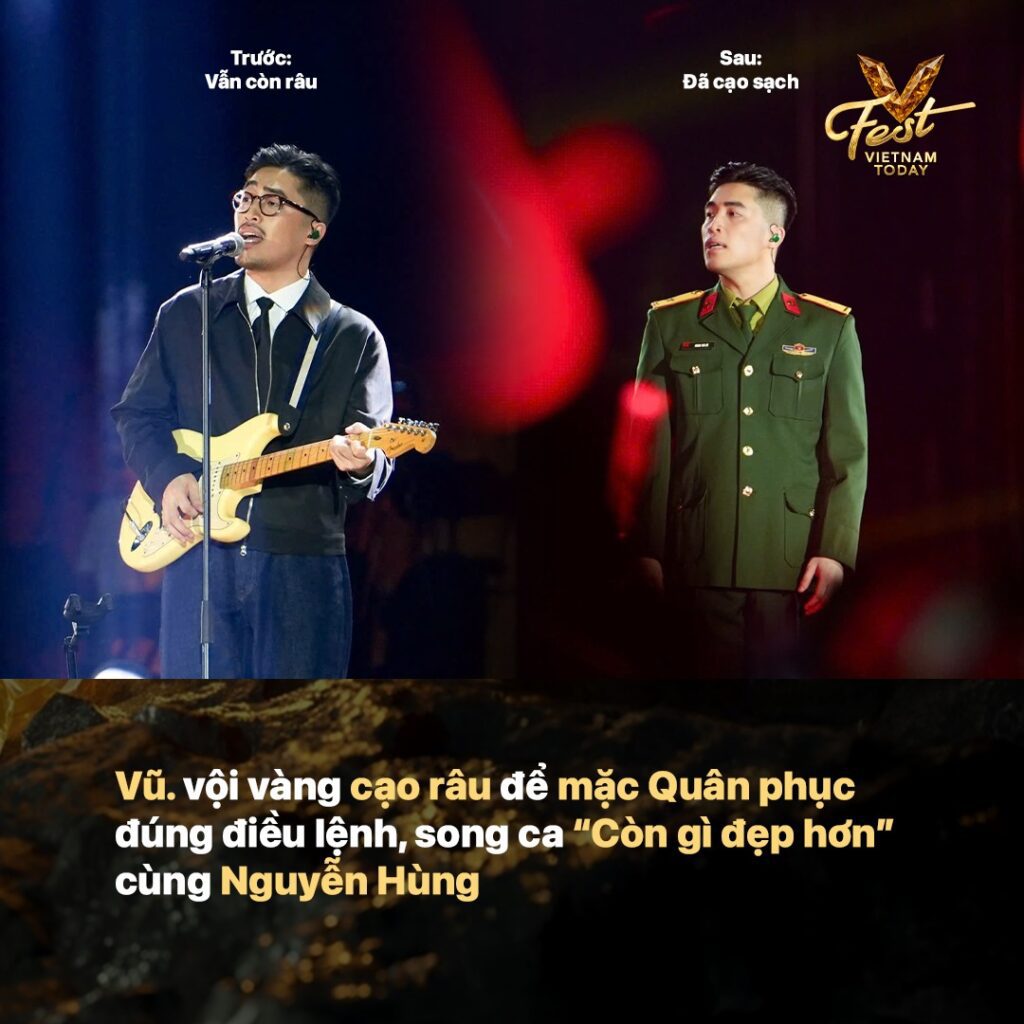 Vũ bật khóc khi mặc quân phục song ca tại V Fest 2 550118418 1129622739262267 5583400190707149076 n