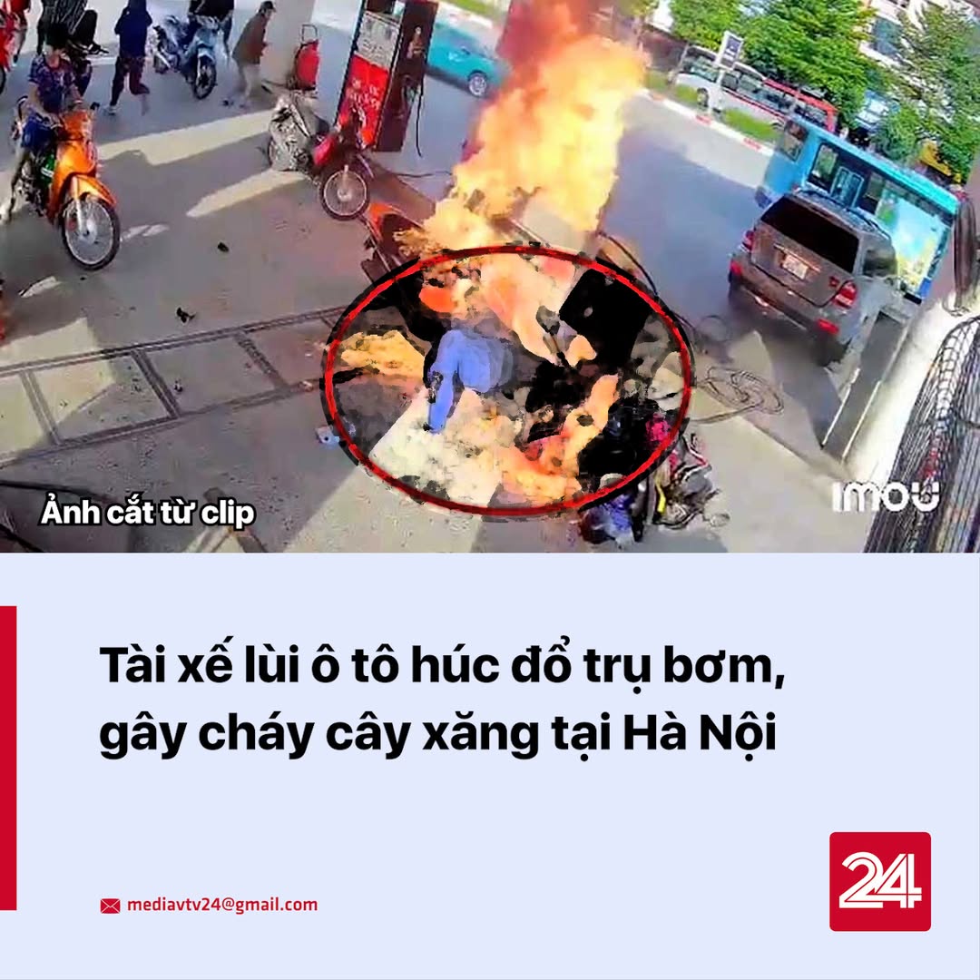 Ô tô bất ngờ lao vào cây xăng, gây hoảng loạn cháy nổ 2 550516219 1121571623512041 7705735568748514762 n