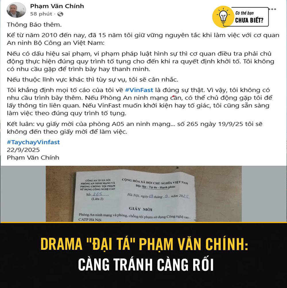 Drama 'Đại Tá' Phạm Văn Chính: Càng Tránh Càng Rối 2 550575413 1364178042043754 2728375192959264481 n