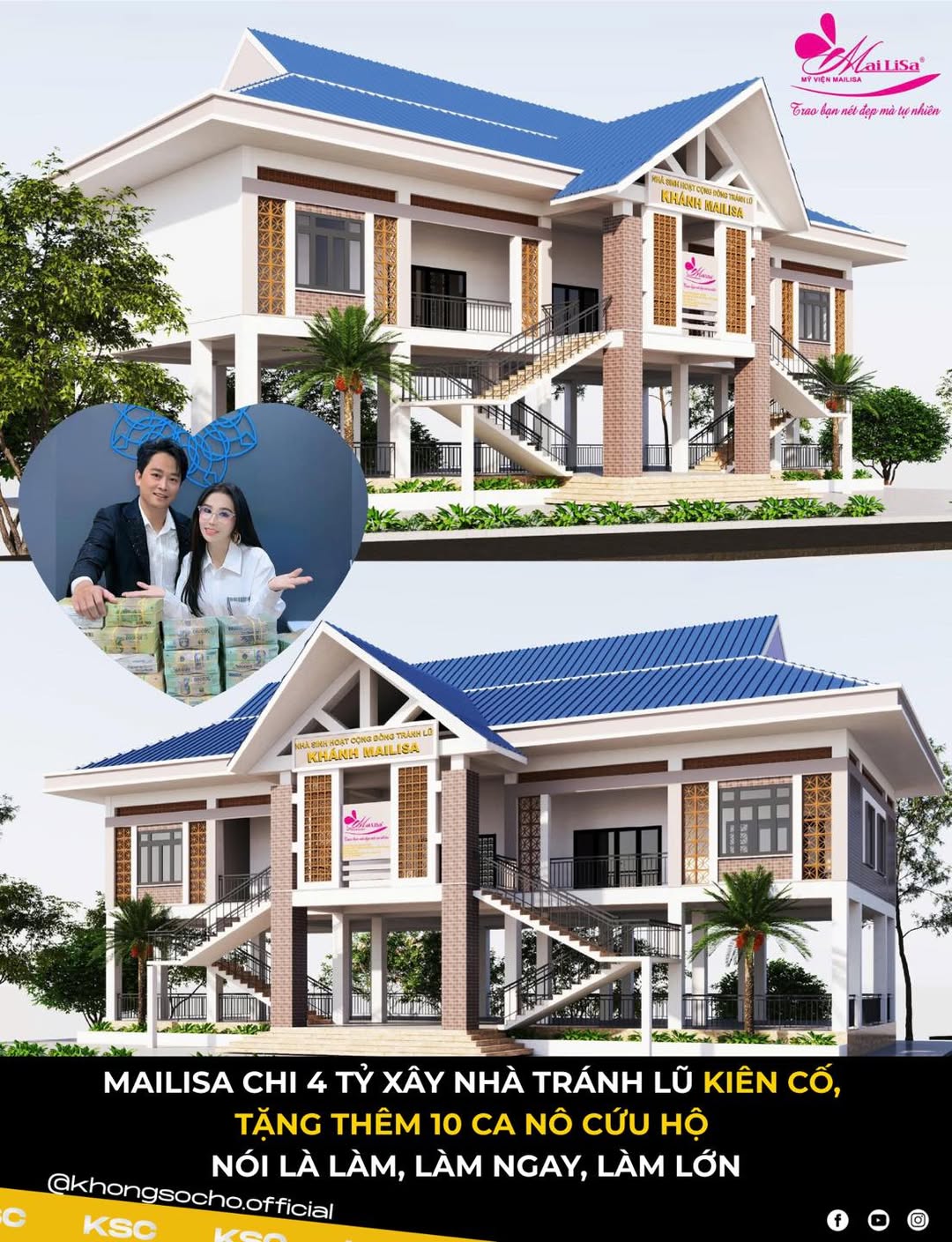 Mailisa chi 4 tỷ xây nhà tránh lũ đẹp như biệt thự! 2 557598597 1132054709019958 571106340405212257 n
