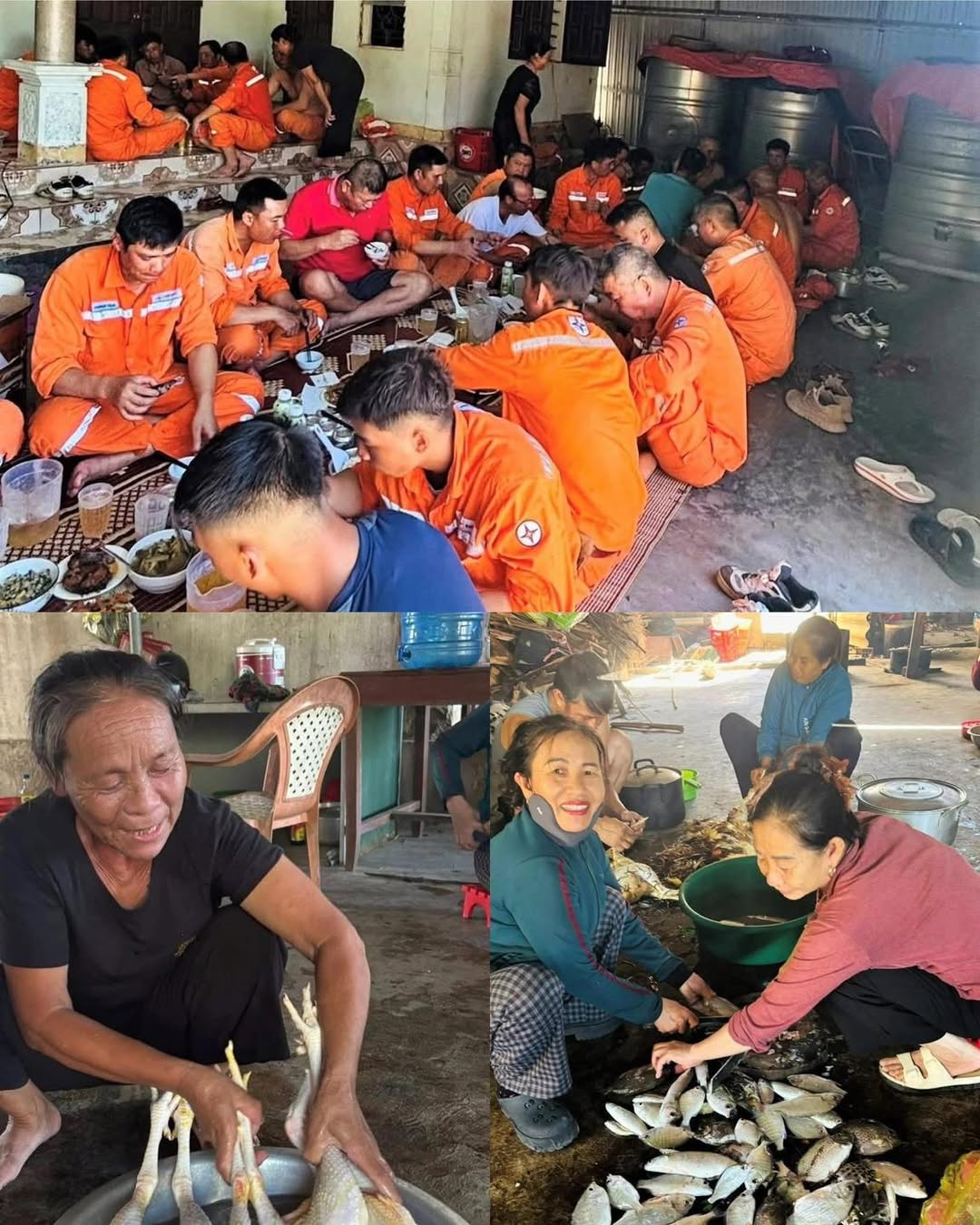 Bà con vùng bão mời thợ điện bữa cơm ấm lòng 2 557629495 1149483687377625 6885609989596277487 n