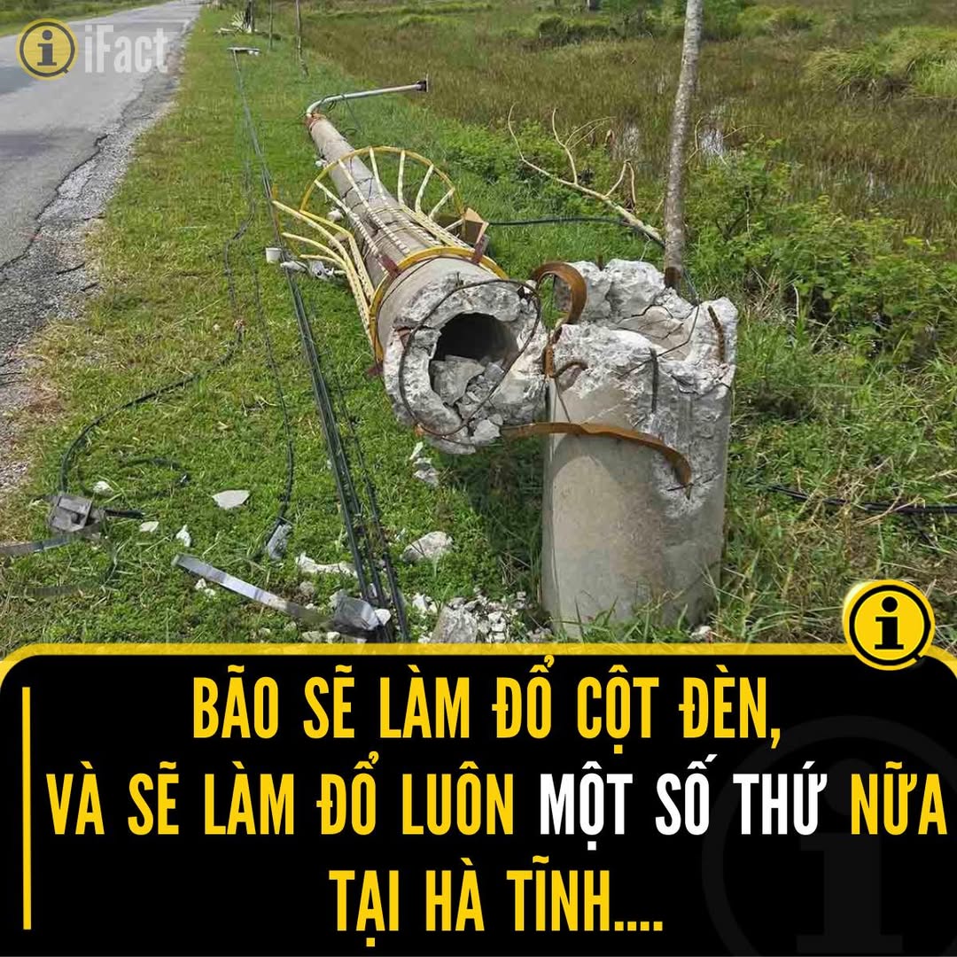 Cột đèn chiếu sáng ở Hà Tĩnh gãy đổ sau bão Bualoi 2 558690256 1235932998572521 1588169118124351372 n