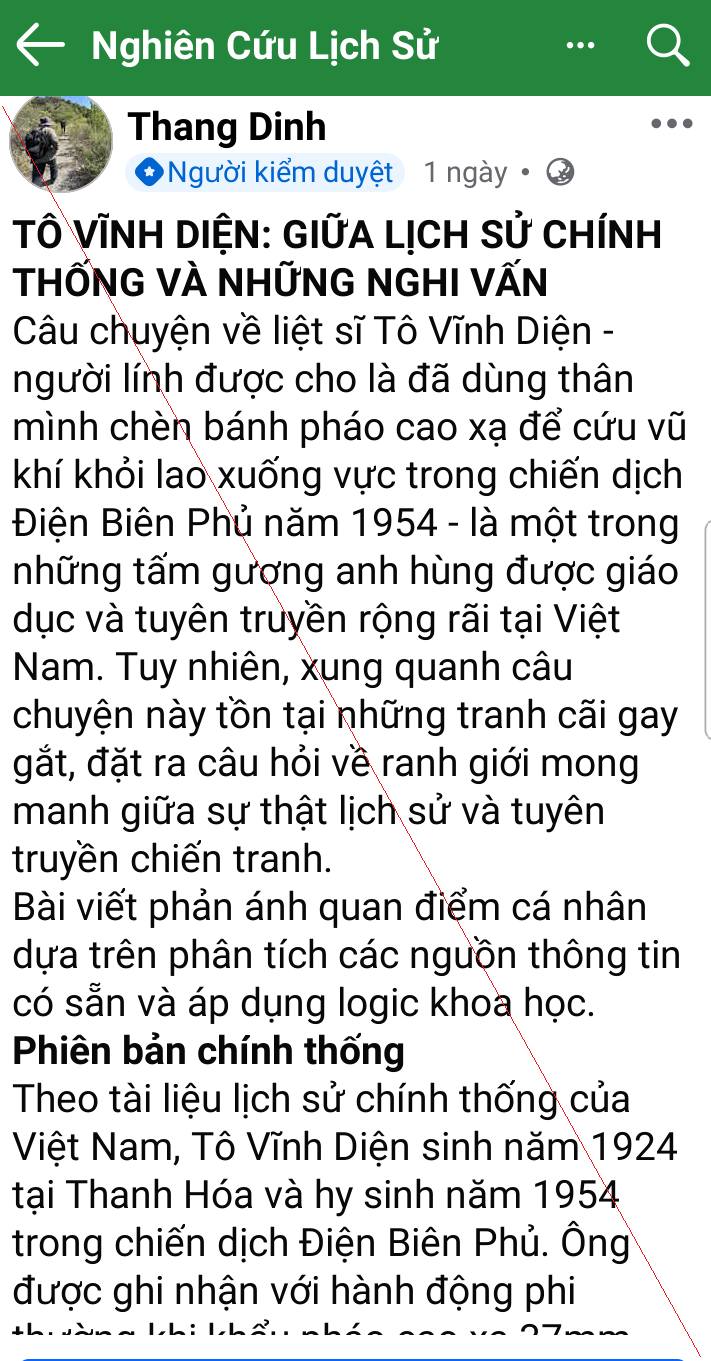 Sự thật về liệt sĩ Tô Vĩnh Diện và những câu chuyện lịch sử 2 559322563 1238553801647941 3974429170519285505 n