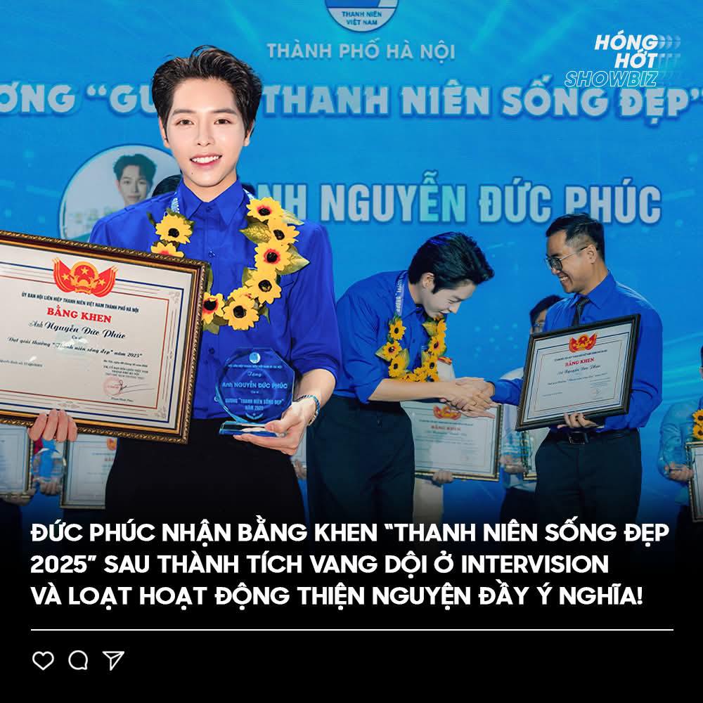 Ca sĩ Đức Phúc nhận giải 'Thanh niên sống đẹp' năm 2025 2 559543424 1221376453347592 2252963883236270687 n